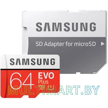 Карта памяти Samsung EVO Plus 2020 microSDXC 64GB (с адаптером)